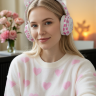 YOU CAT - ZB660 pink heart. Беспроводные наушники cat ear с ушками кошки и подсветкой.