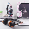 YOU CAT - ZB660 black purple ball. Беспроводные наушники cat ear с ушками кошки и подсветкой.