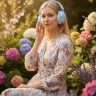 SOUND GO - B7 ANC sky blue. Беспроводные наушники с активным шумоподавлением