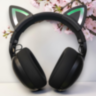 YOU CAT - GT805 black cat. Беспроводные игровые наушники с ушками кошки и подсветкой