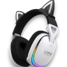 YOU CAT - GT805 white cat. Беспроводные игровые наушники с ушками кошки и подсветкой