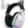 YOU CAT - GT805 white cat. Беспроводные игровые наушники с ушками кошки и подсветкой